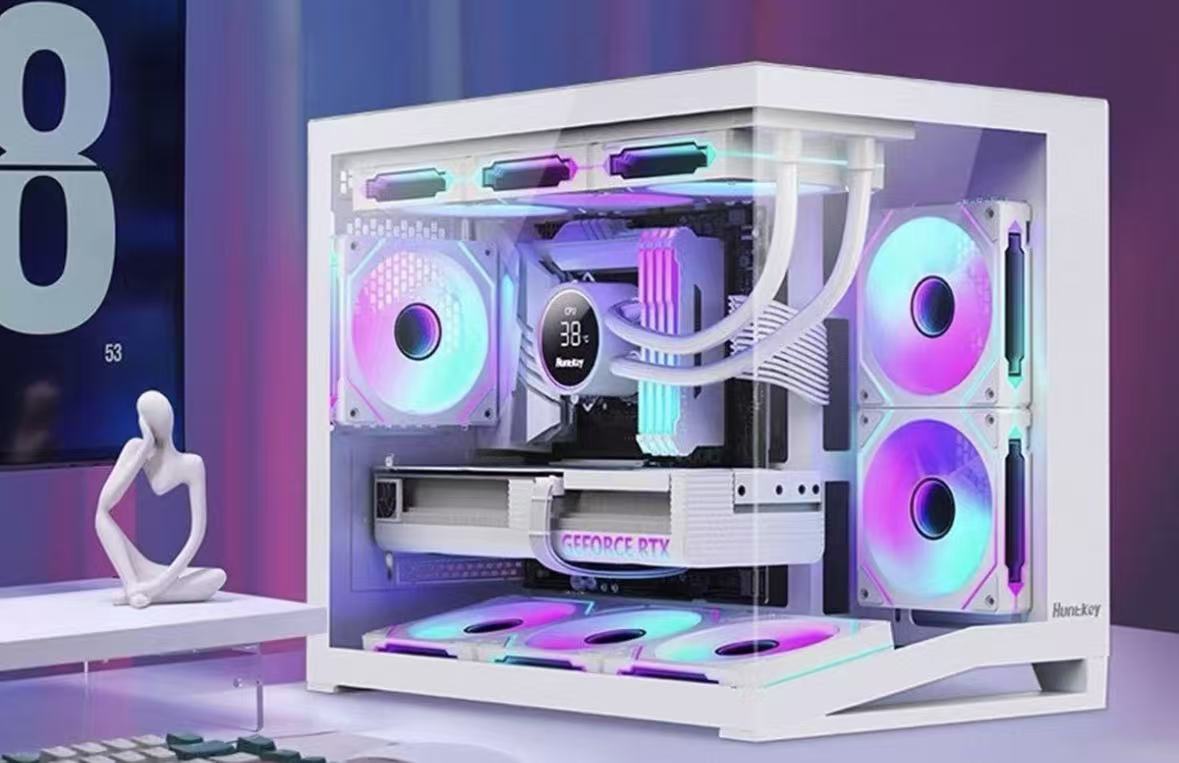 【2026.4】9500元左右电脑配置 Ryzen 7 9700X+ 盈通 RX7700XT 12G 樱瞳花 嫁 白色（游戏、办公设计、多边形） 6铜管双塔风冷